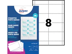 Badgekaart Avery L4728-20 60x90mm microperforatie 160 stuks