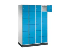 lockerkast,RAL 7035/RAL 5012,HxBxD 1950x1220x500mm,4x6vakken,cil.-slot