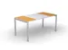 Bureau 750x1400x800mm orange/blanc 4 pieds blanc