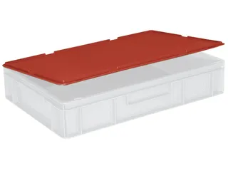 Scharnierdeksel Voor Euronorm Stapelkrat Lxb 600X400Mm Rood - 2