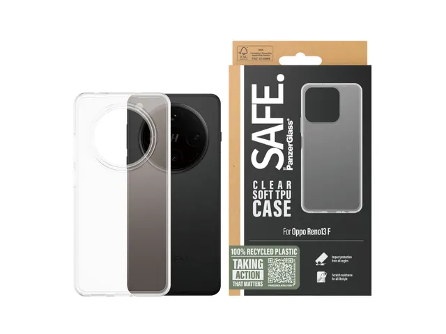 PanzerGlass SAFE. by TPU Case Transparent OPPO Reno13 F, Hoes, Oppo