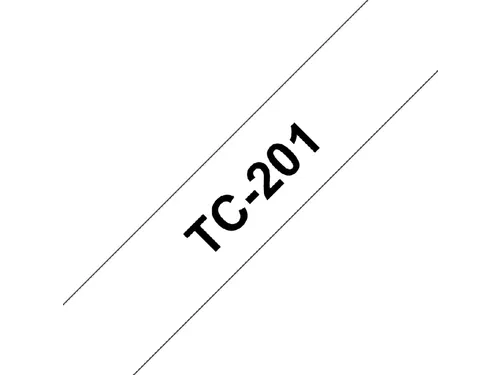 Labeltape Brother P-touch TC-201 standaard 12mm zwart op wit