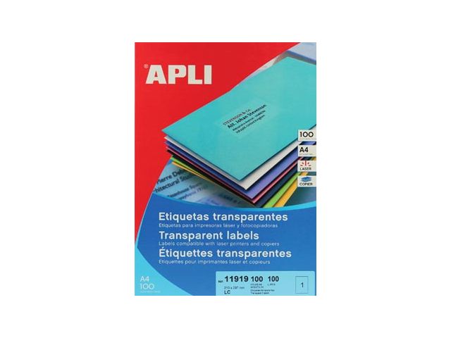 Transparante Etiket A4 210x297mm | ApliLabels.nl