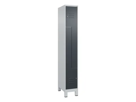 Z-garderobekast,HxBxD 1950x300x500mm,vak B 150/300mm,cil.-slot,voeten