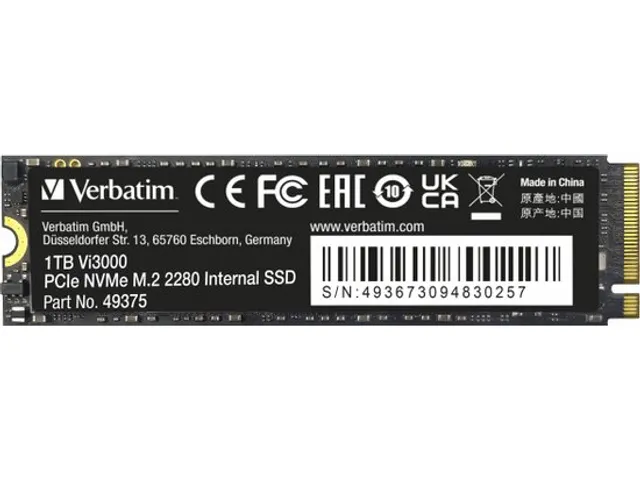 Verbatim Vi3000 PCIe NVMe M.2 SSD 1TB