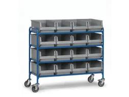 bijzetwagen,draagverm. 250kg,4etage(s),open,laadvl. LxB 1250x470mm