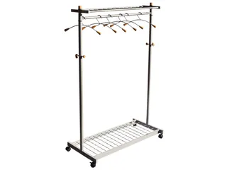 Mobiel Kledingrek Inclusief 6 Hangers - 1