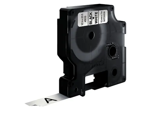 Labeltape Dymo 45013 D1 720530 12mmx7m zwart op wit