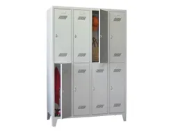 Garderobekast HxBxD 1850x1230x500mm 4x2 Vakken Klink Poten Ral7035