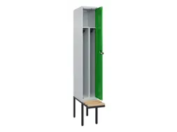locker met bank,voor scheiding van kleding,HxBxD 2120x300x815mm,1vak