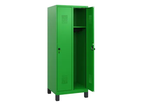 schoollocker,HxBxD 1630x600x500mm,2vak,vak B 300mm,draaigrendel,voeten