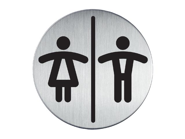 Infobord Pictogram Durable Toiletten Dames/heren Rond 83mm | AanAfwezigheidsbord.nl