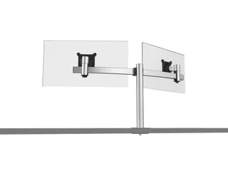 Monitorarm voor 2 schermen bureaubevestiging met bladdoorvoer Zilver - 5
