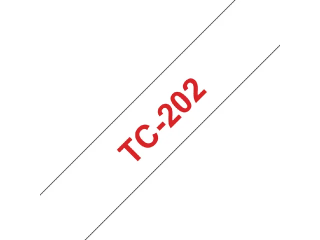 Labeltape Brother P-touch TC-202 12mm rood op wit