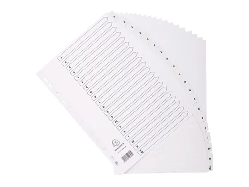 Bedrukte tabbladen met geplastificeerde tabs 20 tabs AZ A4 Wit