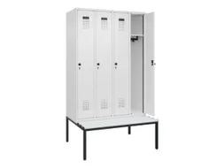 locker met bank,HxBxD 2120x1200x815mm,4vak,vak B 300mm,draaigrendel