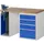 werkbank,HxBxD 890x1250x700mm,beukblad,draagverm. 750kg,2containers