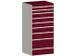 ladekast HxBxD 1600x800x650mm 9laden RAL7035 front RAL3004