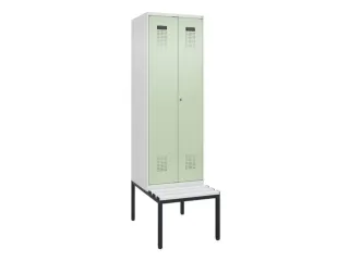 locker met bank,voor scheiding van kleding,HxBxD 2120x600x815mm,2vak - 2