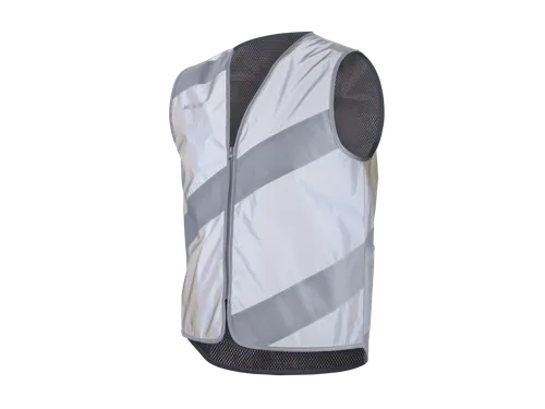 Roadie Jacket Full Reflective Fluohesje Grijs/Zilver Maat M