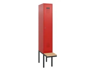 locker met bank,HxBxD 1950x300x815mm,1vak,vak B 300mm,cilinderslot - 2
