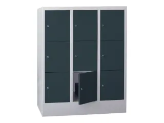 lockerkast,HxBxD 1187x900x500mm,3x3vakken,RAL7035,front RAL7016 - 2
