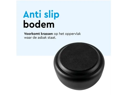 Asbak BRASQ tafelmodel 1 liter met deksel AT700 zwart