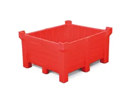stapelbak,HxLxB 600x1000x1200mm,400l,PE,rood,Wanden gesloten