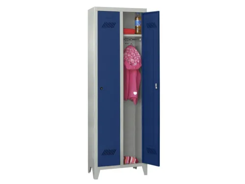 lockerkast v. kinderen,HxBxD 1600x630x500mm,2vak,RAL7035,front RAL5010