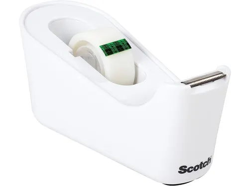 Plakbandhouder Scotch C18 wit + 1rol magic tape 19mmx33m