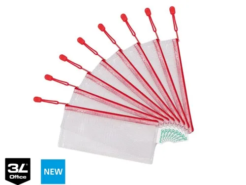 Opbergtas Tarifold met rits 250x115mm PVC rood