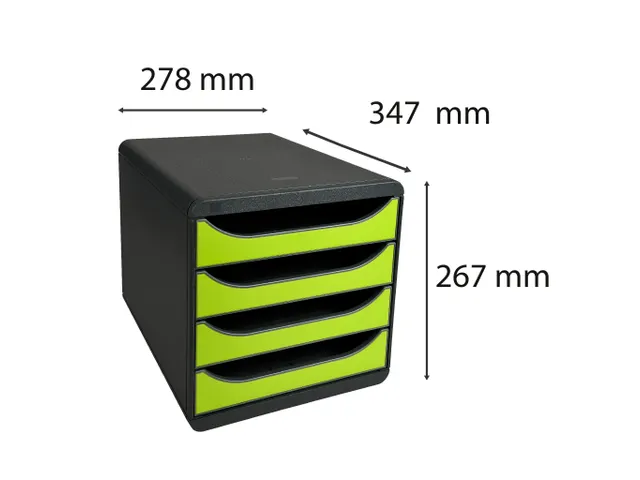 Module de classement Big Box 4 tiroirs Iderama - Vert anis