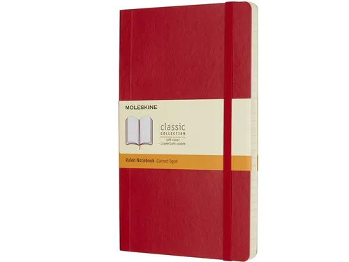 Notitieboek Moleskine large 130x210mm lijn soft cover scarlet red