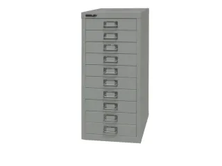 kantoor-ladekast HxBxD 590x278x380mm 10 laden romp lichtgrijs staal - 1