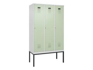 locker,HxBxD 2120x1200x500mm,3vak,vak B 400mm,cil.-slot,voetonderstel - 2