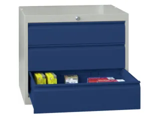 ladekast HxBxD 600x715x600mm 3laden slot RAL7035 front RAL5010 - 2