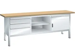 werkbank,HxBxD 840x2000x700mm,multiplexblad,draagverm. 1000kg,4voeten