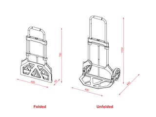 Steekwagen inklapbaar tot 80kg aluminium - 4