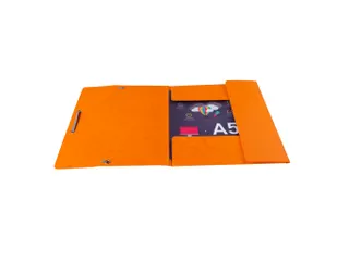 Elastomap 3 kleppen glanskarton 400gm² schoolformaat 17x22cm Assorti - 7