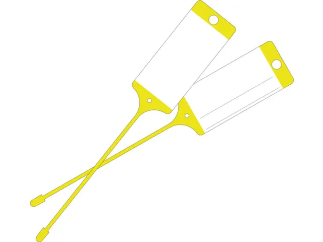 Goederenlabel PP geel blanco gelijnd