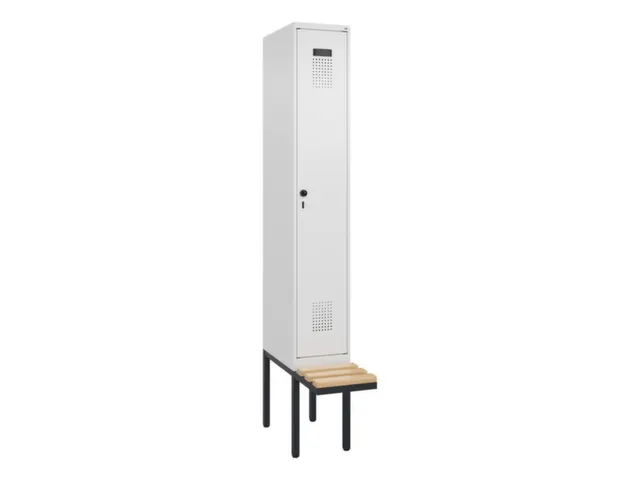 locker met bank,voor scheiding van kleding,HxBxD 2120x300x815mm,1vak