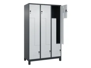 Z-garderobekast,HxBxD 1950x1200x500mm,vak B 200/400mm,draaigrendel - 2