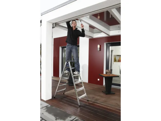 Lichte Universele Trapladder Tweezijdig L 1.41m H 1 08m 2x6treden