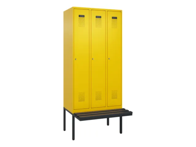 locker met bank,voor scheiding van kleding,HxBxD 2120x900x815mm,3vak