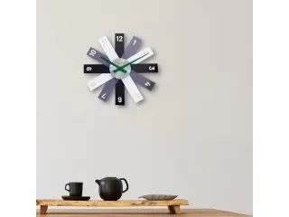 Design wandklok - 40cm- Stille klok - Zwart - Acryl - NeXtime "Plexi" - 6