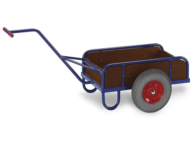 Handtrekwagen 200kg Met Houten Bak Laadvloer 765x435mm Luchtbanden