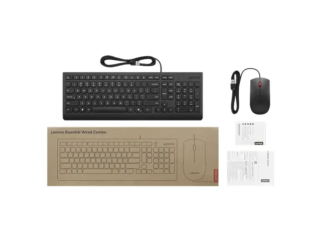 Lenovo 4X31R64404 Toetsenbord en Muis Bedraad, USB, AZERTY