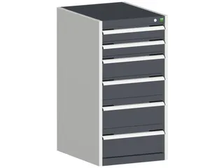 ladekast HxBxD 1000x525x525mm 6laden romp RAL7035 front RAL7016 - 1