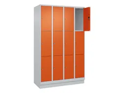lockerkast,HxBxD 1950x1200x500mm,4x3vakken,vak B 300mm,cil.-slot