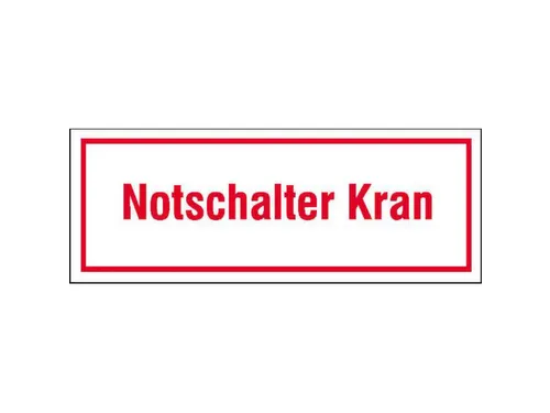 aanwijzingsbord,Noodschakelaar kraan,PVC,rood/wit,om te verlijmen